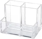Clear 3 Compartment Large Capacity Desktop Storage Organizer for Stationery
