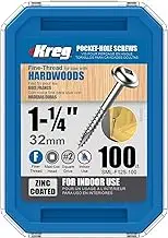 KREG® Maxi-Loc Galvanised Pocket Hole Screws - 32mm/1.25" Fine Thread Pack of 100