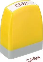 uxcell Cash Notice Stamp Self Inking, Red Ink Office Stamps Pre Inked Message Stamp Refillable Business Stamp, Yellow