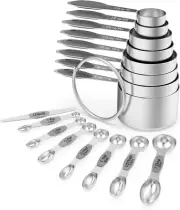 Measuring Cups Magnetic Measuring Spoons, Wildone 16Pc Stainless Steel Measuring