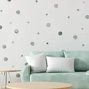 330Pcs Watercolour Dots Wall Stickers, Kids Room Decal, Boho Rainbow Colorful Circles Wall Decals (Green Watercolour Polka Dot)