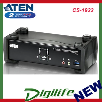 Aten 2 Port USB 4K DisplayPort KVMP USB 3.0 Switch. Support 4096 x 2160 @ 60Hz