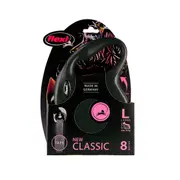 Flexi Classic Tape Retractable Dog Lead Black (Large 8m)