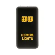 Hulk 4X4 Switch Push Button On / Off OE Replacement 12V Work Lights Amber Illum to suit Early Toyota Hulk - HU1401A-03