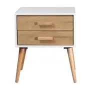 Myst 2 Drawers Bedside Table White