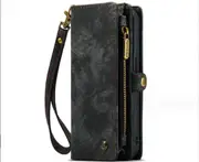 088 Zipper Card Bag Wallet Phone Protective Case Suitable for iPhone 15 Plus
