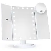 Makeup Mirror Vanity Mirror with Lights, 2X, 3X, 10X Magnification, Touch Con...