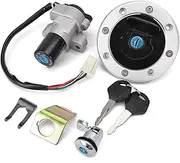 Ignition Key Switches for Suzuki GS500 2001-2012 Motorcycle Fuel Gas Cap Ignition Switch Seat Lock with Key Kit Ignition Barrel Key Switch