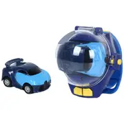 2.4GHz Rechargeable Mini Watch Remote Control Car Wearable Watch RC Car Toy For Kids-Blue