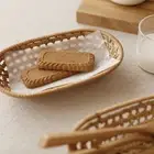 Hand Woven Basket Tray for Bread Tabletop Decorative Baskets Bowl Hand-woven