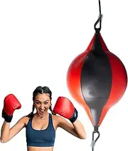 Boxing Speed Ball, Punching Training Ball, 7.09 inches Elastic Drawstrings & Pump, Leather Reflex Bag for Coordination, Agility, Stress Relief, and Fight Skill Practice