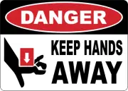 OSHA DANGER: KEEP HANDS AWAY| Laminated Vinyl Decal Sticker Label