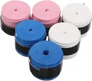 GAROZATION 6pcs Badminton Racket Grip Tape Elastic Non Slip Handle Wrap Sweat Resistant Overgrips for Enhanced Performance Suitable for Indoor and Outdoor Use Easy Installation