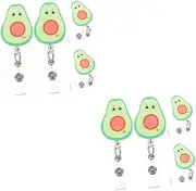 SHOWERORO 8 Pcs Fruit Retractable Buckle Id Tag Holder Telescopic Badge Holder Retractable Badge Holders Badge Reels Retractable Avocado Badge Clips Retractable Id Badge Holder