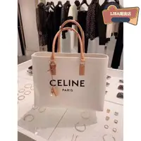 在飛比找蝦皮購物優惠-Celine 字母logo 帆布 手提包 購物袋