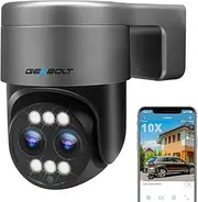 GENBOLT 2.5K PTZ WiFi Security Camera Outdoor with PoE, Dual Lens CCTV Home Surveillance Camera with 12X Hybrid Zoom, IP Camera with Color Night 4MP, Auto Tracking Humanoid Detection (2.4&5GHz)
