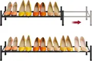 Expandable Shoe Rack for Closet 1 Tier, 28“-41“Adjustable & Stackable Shoe Shelf