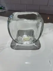Libbey Glass Clear Votive Curved Tapered Square Candy Bowl Vase Decoration
