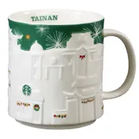 在飛比找蝦皮購物優惠-星巴克🎄綠光耶誕浮雕台南城市杯 城市馬克杯 咖啡杯 Star