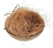 COOPHYA Coconuts Shell Bird Nest Cage for Parrots Durable Decorative Hanging Birdcage Breeding House for Cockatiels Budgies and Birds Easy to Install Natural Coconut Material