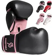 SAEEPABUL S200 Essential Boxing Gloves for Men and Women Suitable for Boxing Kickboxing Mixed Martial Arts Maui Thai MMA Heavy Bag Fighting Training Raspberry