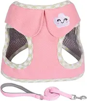 FUNAT Harness for Small Medium Dogs, Pet Pure Cotton Chest Strap, Breathable Vest Style Chest Strap Suitable for Cats and Dogs, Puppy Harness and Leash Set