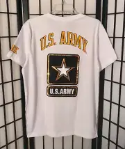 NWT VICTORIA'S SECRET PINK WHITE U.S. ARMY BLING CAMPUS POCKET CREW TEE SHIRT