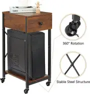 Rolling Computer Tower Stand Printer Stand Table w/Storage Drawer Home Office