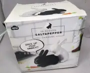 Rabbits Salt Pepper Shakers Black White Rik Cridland Stir Design