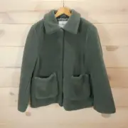 NWT Rebecca Minkoff XL Harley Teddy Jacket Snap Front Sage Green $358