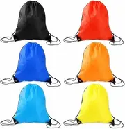 6 PCS Drawstring Gym Bag,Drawstring Backpack Drawstring Gym Bags Draw String Bags for Sports, Gym, Travel, Swimming, Beach,multicoloured