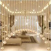 Hanging Room Divider, Hanging Room Divider Crystal Beaded Curtain,Arched Door String Curtains Porch Living Room Bedroom Screen Divider Hanging Beads Curtain,2 Colors,4 Sizes