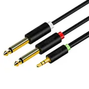 3.5mm TRS to Dual 6.35mm TS Mono Stereo Audio Y-Splitter Cable 10M 5M 3M Premium