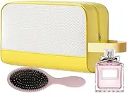 [Iouyjiu] Gym Toiletry Bag, Waterproof Shower Tote, Large Capacity Travel Organizer, Quick-Dry Mesh for Swimming, Fitness, Beach, 26x10.5x16cm Yellow Black Moon White