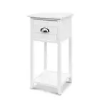 NNEDSZ Bedside Table Nightstand Drawer Storage Cabinet Lamp Side Shelf White