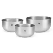 ZWILLING Prep 3-pc Brushed Stainless Steel Nesting Bowls Set