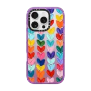 iPhone 16 Pro Impact Case MagSafe Compatible Clear Polka Daub Hearts