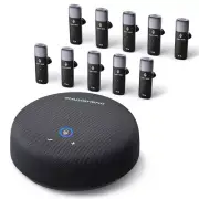 Conference Speaker and Microphone, USB Speakerphone with 10 Mics, 360° Pickup &