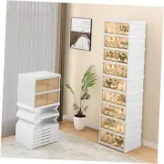Plastic Shoe Organizer Storage Box, 9 9 Tiers-18 Pairs without Boots Tiers