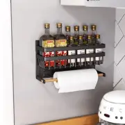 Magnetic Spice Rack For Refrigerator Paper Towel Holder Shelf Fridge Organizer