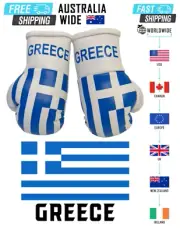 GREEK FLAG / GREECE Mini Boxing Gloves, Car Hanging ,SOUVENIR / ORNAMENT