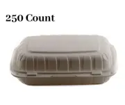 250 Pack Clam Shell Take Out Food Container 9 x 6