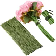 600 Pieces 18 Gauge Green Floral Wire Stems for DIY Crafts, 16 Inch Floral Paper