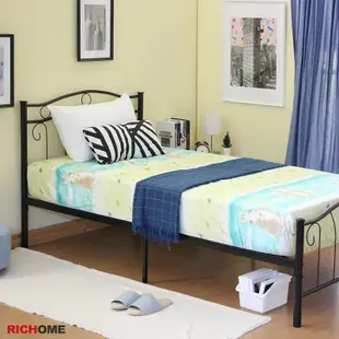 RICHOME 夢萊3.5尺單人床(腳墊設計) 單人床 床架 鐵床架 BE258