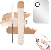 Hogitpe Korean Picasso Makeup Spatula, Korean Picasso Makeup Spatula and Sponge Set, Professional Facial Makeup Tools,Silver,1 count