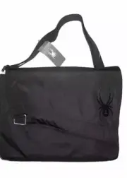 Spyder Black Messenger laptop shoulder strap Nylon Bag spider logo Unisex $150