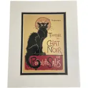 TOURNÉE DU CHAT NOIR Proehainement Art Print Matted 8 x 10 Iconic Black Cat