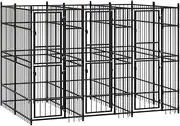 Dog Kennel Outdoor, Dog Enclosures for Outside, Heavy Duty Steel Dog Playpen Fence with Lockable Door, Dog Crate for Backyard, 288x192x200 cm