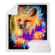 Forest Animals Art Red Fox Spirit Throw Blanket