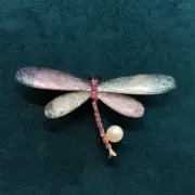 Art Deco Style Jewellery Multicolour Glass Dragonfly Brooch